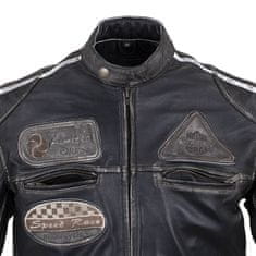 W-TEC Pánská kožená moto bunda Sheawen Vintage Barva černá, Velikost 3XL