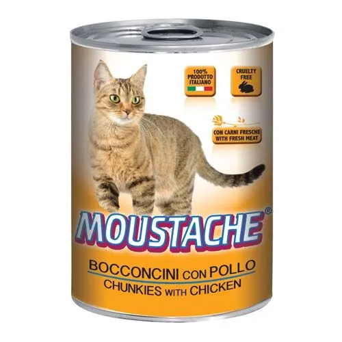 Monge MOUSTACHE Cat Chunks kuře 415g pro dospělé kočky