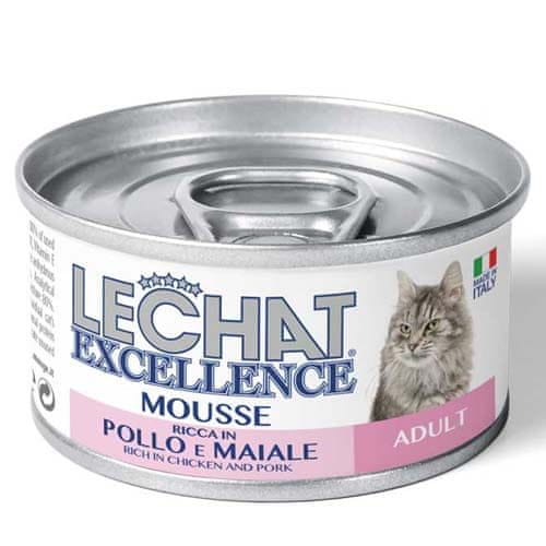 Monge LECHAT EXCELLENCE MOUSSE Pěna s vepřovým a kuřecím masem pro dospělé kočky 85g