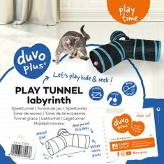 Duvo+ Hrací tunel pro kočky s míčem a zvonkem ve tvaru \" Y \" 80x25cm -modročierny
