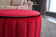 Atelier Del Sofa Taburet Lindy Puf - Red, Červená