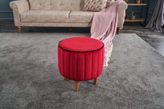 Atelier Del Sofa Taburet Lindy Puf - Red, Červená