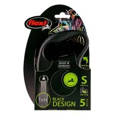 Flexi Black Design S popruh 5m černá do 15kg