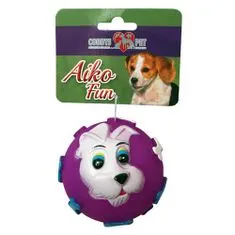 COBBYS PET AIKO FUN Míč s pejskem 9cm gumová hračka pro psy