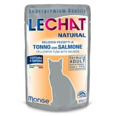 Monge LECHAT NATURAL Tuňák a losos 80g superprémiová kapsička pro dospělé kočky