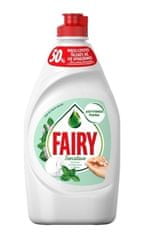 Fairy Fairy, Sensitive, Tekutý prostředek na mytí nádobí, Tea tree a máta, 450 ml