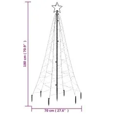 Vidaxl Vánoční strom s hrotem 200 barevných LED diod 180 cm