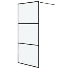 Greatstore Sprchová zástěna walk-in černá 90 x 195 cm mléčné ESG sklo