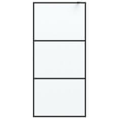 Greatstore Sprchová zástěna walk-in černá 90 x 195 cm mléčné ESG sklo