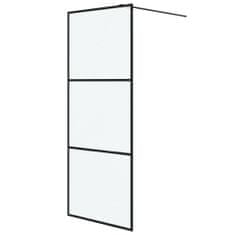 Greatstore Sprchová zástěna walk-in černá 80 x 195 cm mléčné ESG sklo