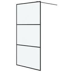 Greatstore Sprchová zástěna walk-in černá 100 x 195 cm mléčné ESG sklo