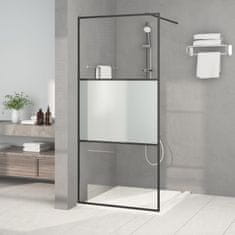 Greatstore Sprchová zástěna walk-in černá 90x195 cm napůl mléčné ESG sklo