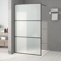 Greatstore Sprchová zástěna walk-in černá 115 x 195 cm mléčné ESG sklo