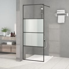 Greatstore Sprchová zástěna walk-in černá 80x195 cm napůl mléčné ESG sklo