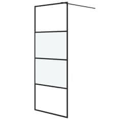 Vidaxl Sprchová zástěna walk-in černá 80x195 cm napůl mléčné ESG sklo