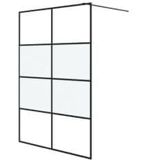 Greatstore Sprchová zástěna walk-in černá 140x195 cm napůl mléčné ESG sklo