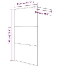 Greatstore Sprchová zástěna walk-in stříbrná 115 x 195 cm čiré ESG sklo