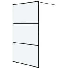 Greatstore Sprchová zástěna walk-in černá 115 x 195 cm mléčné ESG sklo