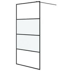 Greatstore Sprchová zástěna walk-in černá 100x195 cm napůl mléčné ESG sklo