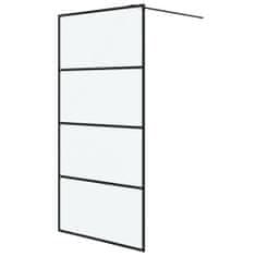 Greatstore Sprchová zástěna walk-in černá 100 x 195 cm mléčné ESG sklo