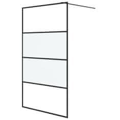 Greatstore Sprchová zástěna walk-in černá 115x195 cm napůl mléčné ESG sklo