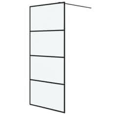 Greatstore Sprchová zástěna walk-in černá 90 x 195 cm mléčné ESG sklo