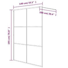 Greatstore Sprchová zástěna walk-in bílá 140 x 195 cm čiré ESG sklo