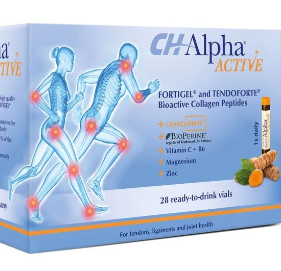 GELITA Health GmbH 3 mesiční balení CH-Alpha ACTIVE - bioaktívní kolagénové peptidy pro zdraví šlach a kloubů (3x 28 pitních ampulek)