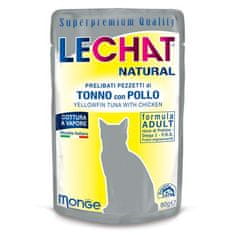 Monge LECHAT NATURAL Tuňák a kuře 80g superprémiová kapsička pro dospělé kočky