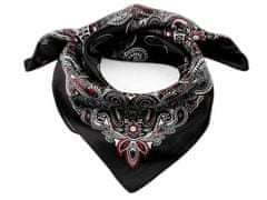 Kraftika 1ks černá saténový šátek paisley 60x60 cm