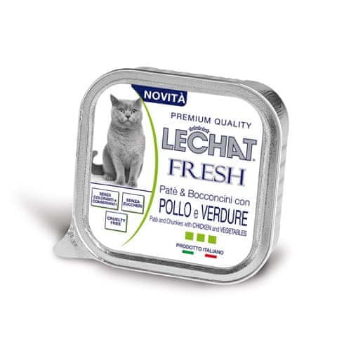 Monge LECHAT FRESH Paté a kousky kuře & zelenina 100g pro dopělé kočky