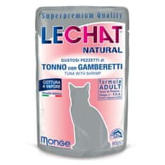 Monge LECHAT NATURAL Tuňák a krevety 80g superprémiová kapsička pro dospělé kočky