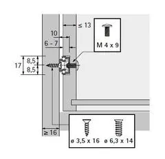 Hettich Kuličkový výsuv KA 1730, drážka 17 mm, pro zásuvku 250-390mm (71836)