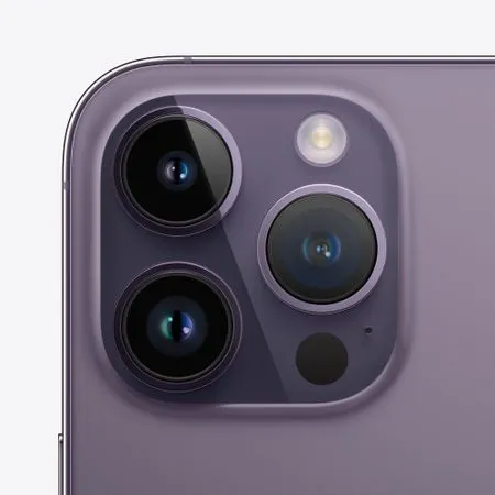 Apple iPhone 14 Pro Max, supervýkonný procesor, strojové učení, A16 Bionic, velký displej, trojitý zadní ultraširokoúhlý fotoaparát, přední fotoaparát, 48 Mpx, 12 Mpx, IP68, voděodolný, Face ID, Dolby Atmos