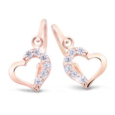 Cutie Jewellery Něžné dětské náušnice z růžového zlata C2757-10-X-4 (Barva bílá)