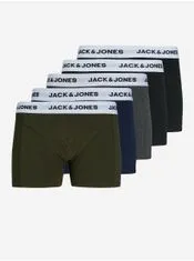 Jack&Jones Sada pěti boxerek v khaki, modré, šedé a černé barvě Jack & Jones S
