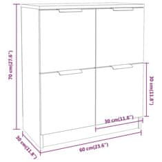 Vidaxl Příborníky 2 ks hnědý dub 60 x 30 x 70 cm kompozitní dřevo