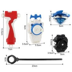 Northix Bojová sada Combat Gyro Top Plate 4-balení - červená 