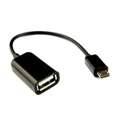 Northix Kabel USB na Micro USB – Vestavěný adaptér OTG – Černý 