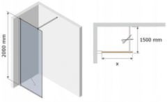 Mexen KIOTO sprchová stěna walk-in 120x200 cm 8mm bílý vzor - 2, 800-120-000-00-97 - MEXEN