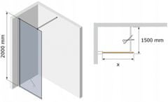 Mexen KIOTO sprchová stěna walk-in 70x200 cm 8mm černý vzor - 2, 800-070-000-00-78 - MEXEN