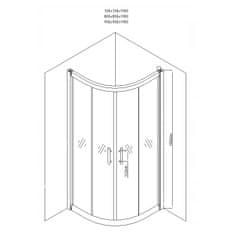 Mexen RIO sprchový kout čtvrtkruh 80x80x190 cm 5mm chrom-kouřové 863-080-080-01-40 - MEXEN