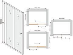 Mexen APIA sprchové dveře 100x190 cm 5mm, chrom-pásy 845-100-000-01-20 - MEXEN