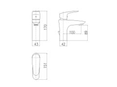 Slezák - RAV CZ Vodovodní baterie umyvadlová Slezák RAV Amur AM727 Barva: chrom - výpusť kov MD0483, Rozměr: 1/2''