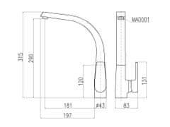 Slezák - RAV CZ Vodovodní baterie dřezová Slezák RAV V819CMATC Barva: černá matná/chrom, Rozměr: 3/8''