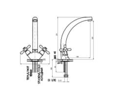 Slezák - RAV CZ Vodovodní baterie dřezová Slezák RAV Morava MK120/3 Barva: keramický vršek/chrom, Rozměr: 1/2''