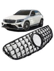 Protec  Přední maska Mercedes GLC X253 2015-2019 PANAMERICANA černá chromová, s kamerou