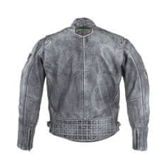 W-TEC Pánská kožená moto bunda Sheawen Waxed Grey Barva šedá, Velikost 4XL