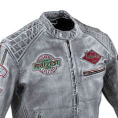 W-TEC Pánská kožená moto bunda Sheawen Waxed Grey Barva šedá, Velikost 4XL