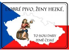 Cedule-Cedulky Plechová cedule Dobré pivo, ženy hezké...